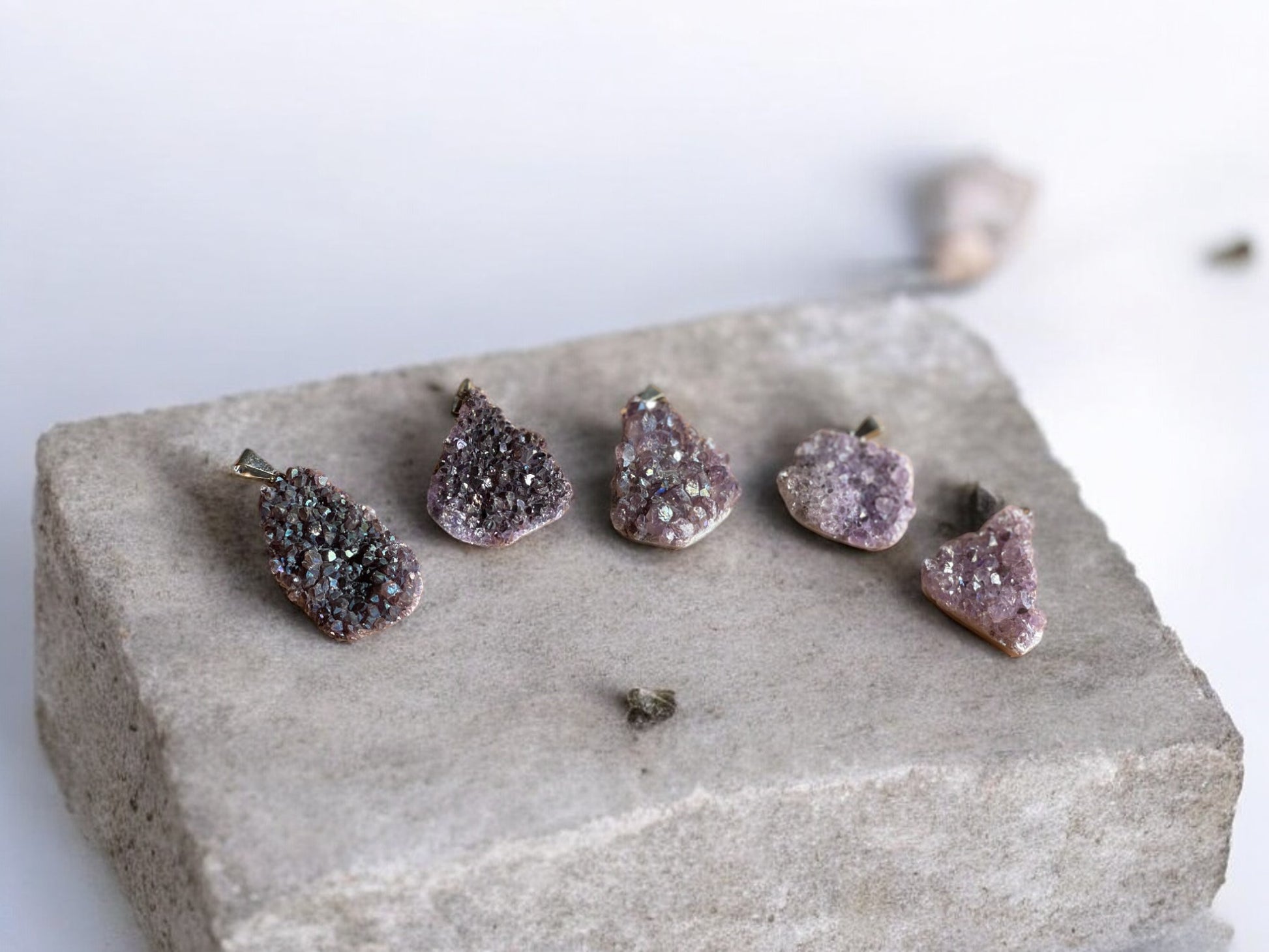 Amethyst raw crystal pendants