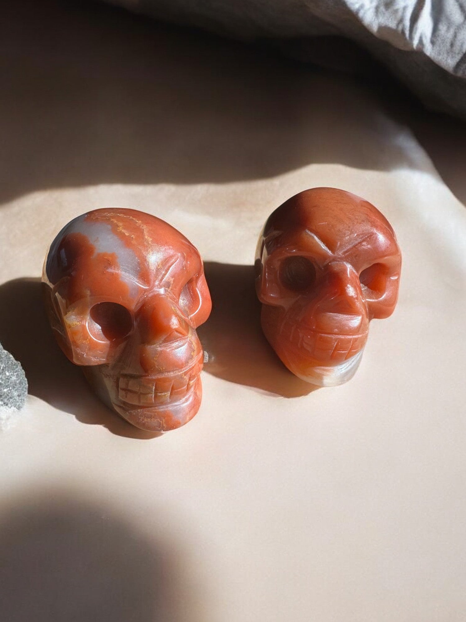 Carnelian crystal skulls