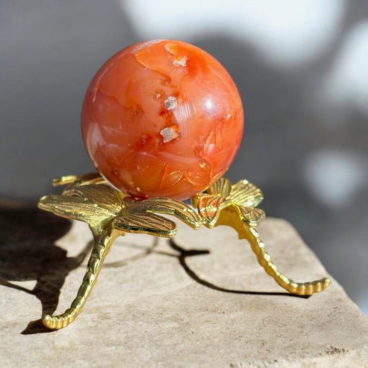 Carnelian crystal sphere