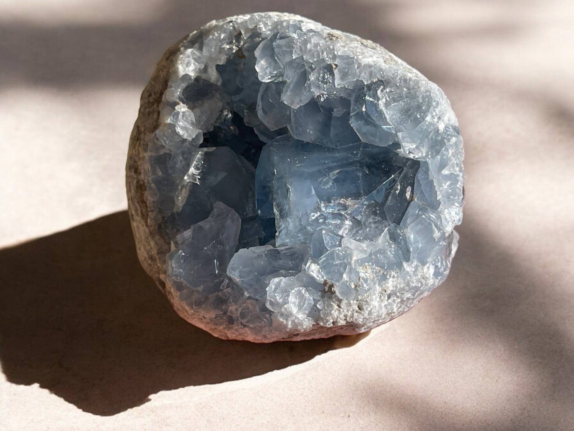 Celestite raw crystal egg shape