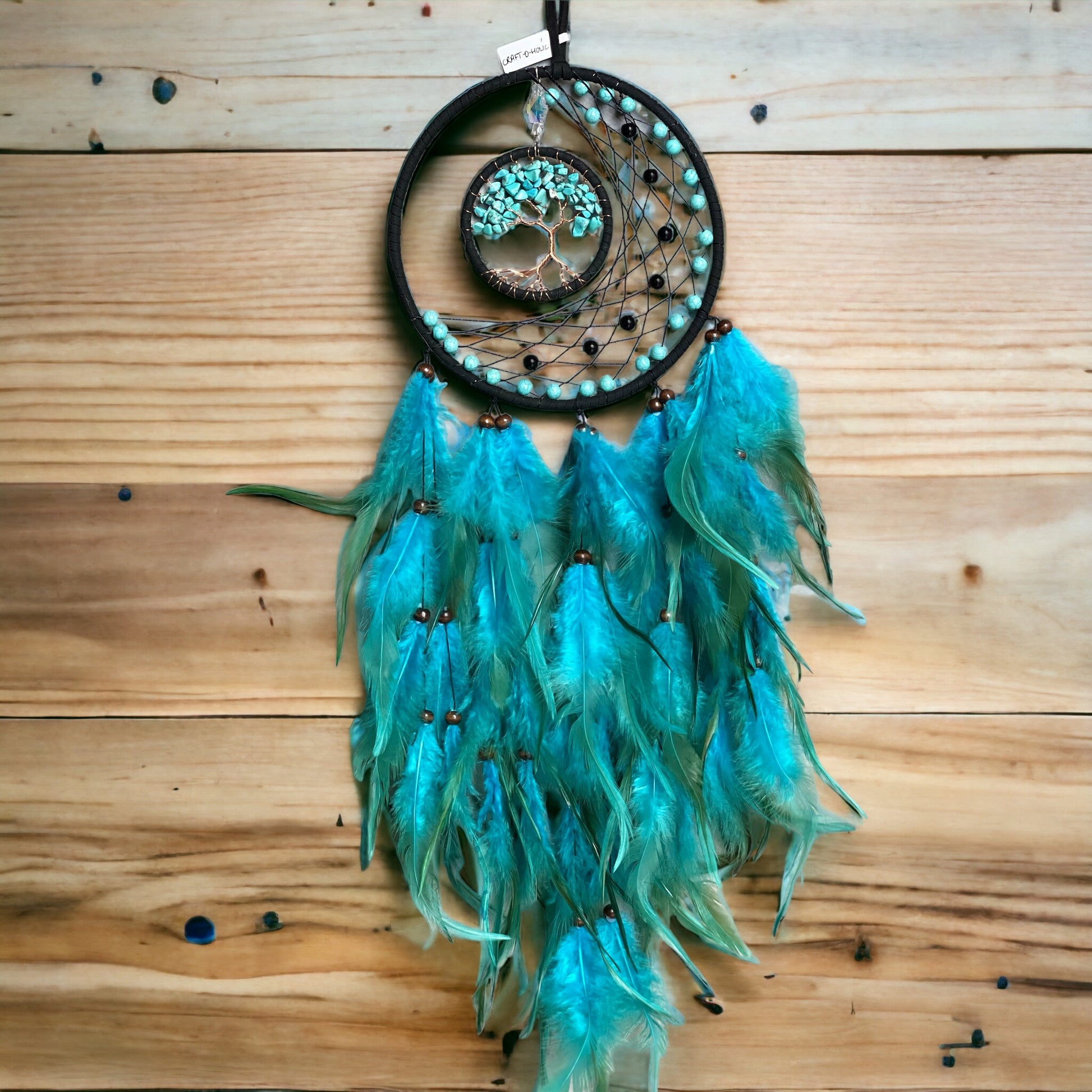 Dyed howlite crystal dream catcher