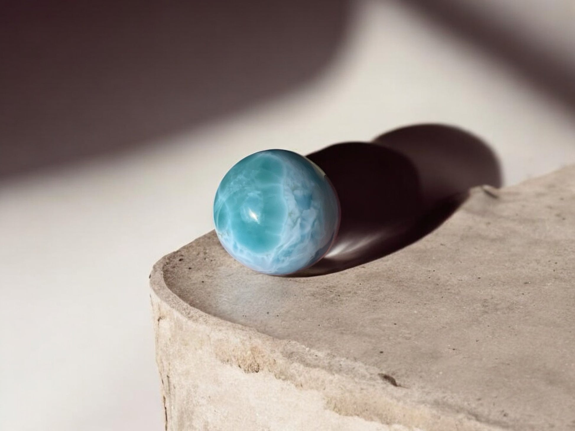 Larimar stone crystal sphere