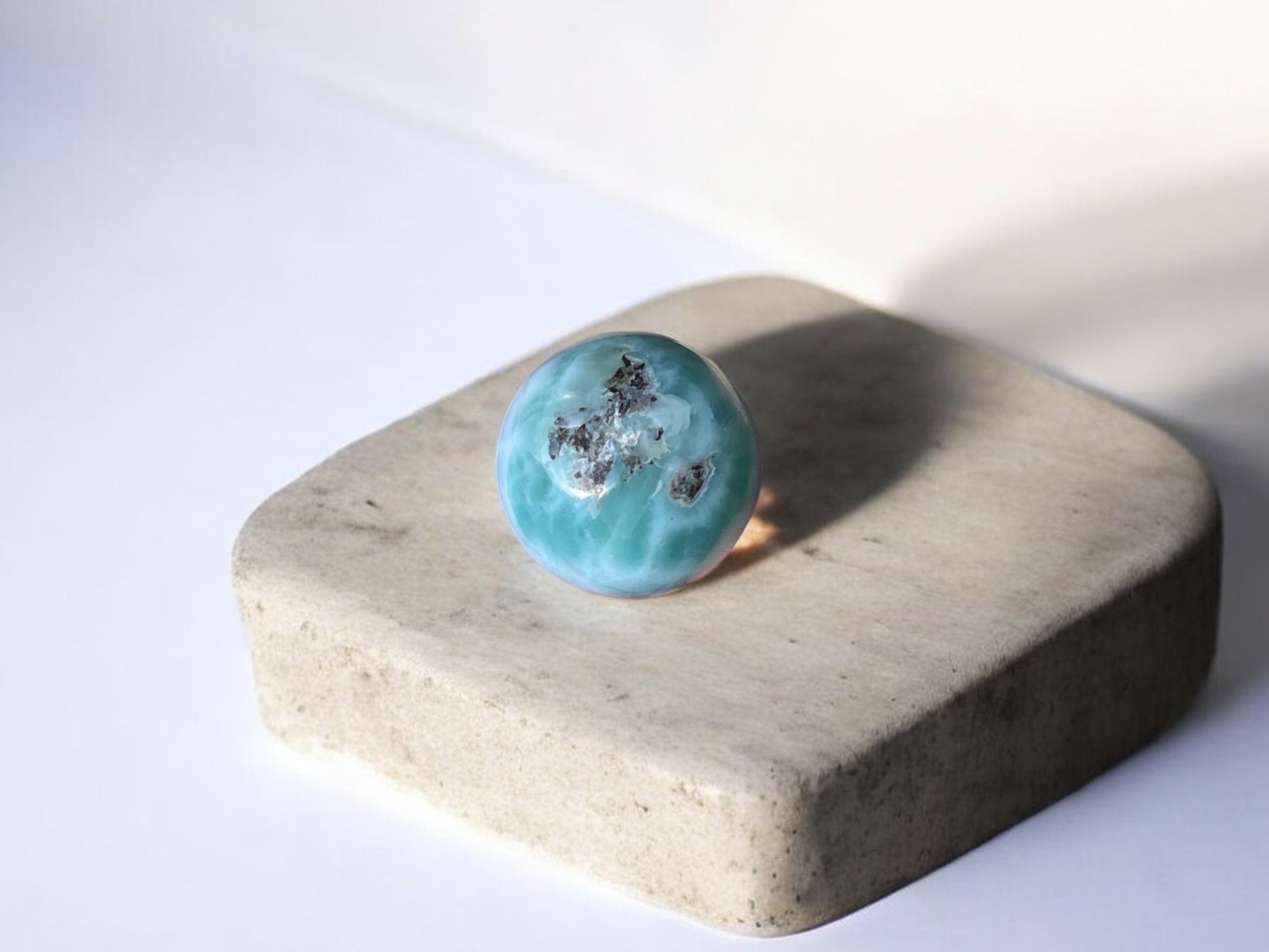 Larimar stone crystal sphere S9