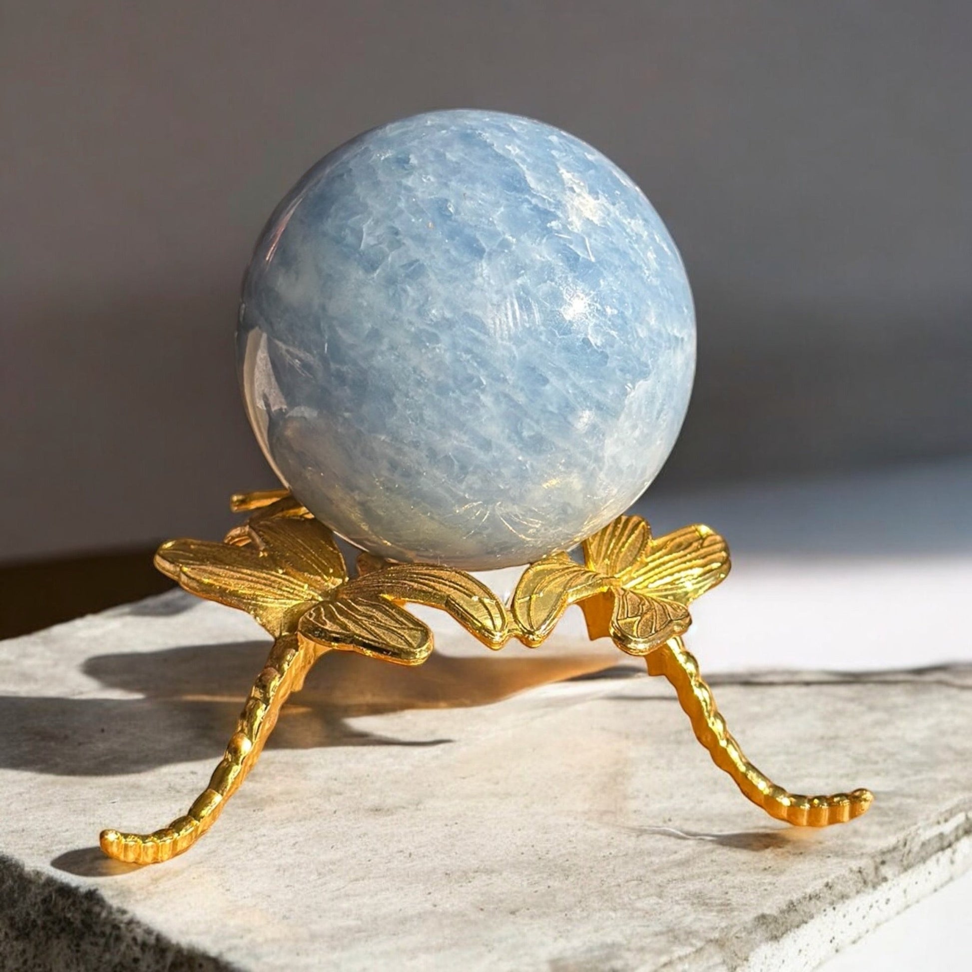 celestite sphere front view