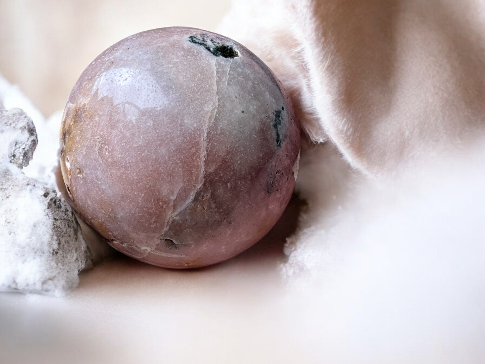 Pink amethyst crystal sphere super pink