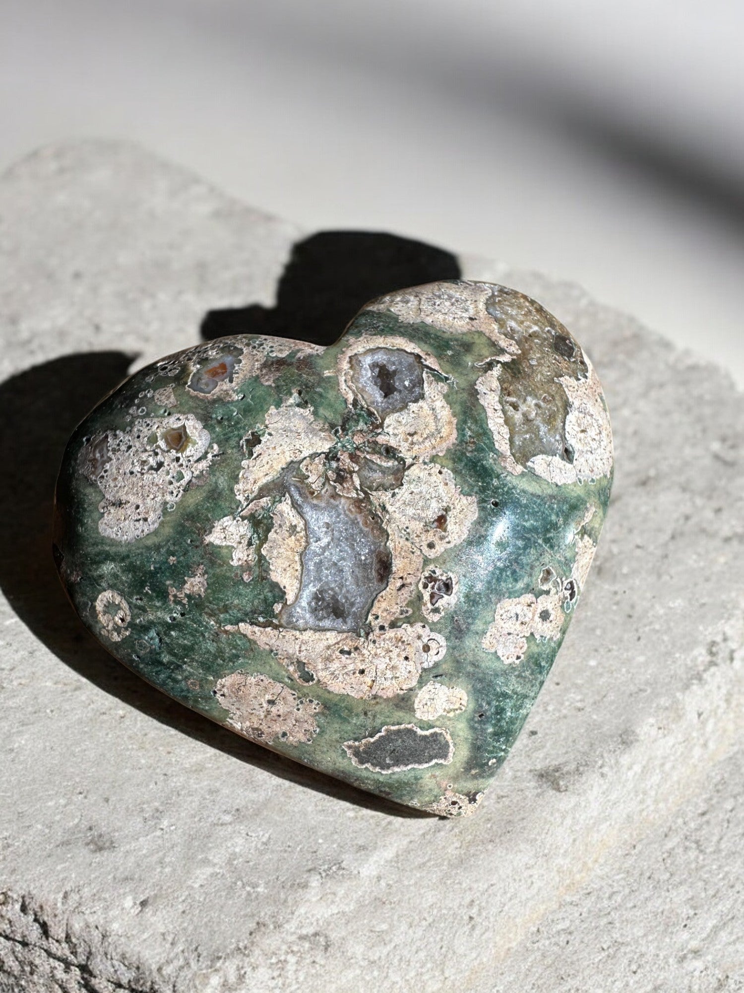 Rainforest jasper crystal heart