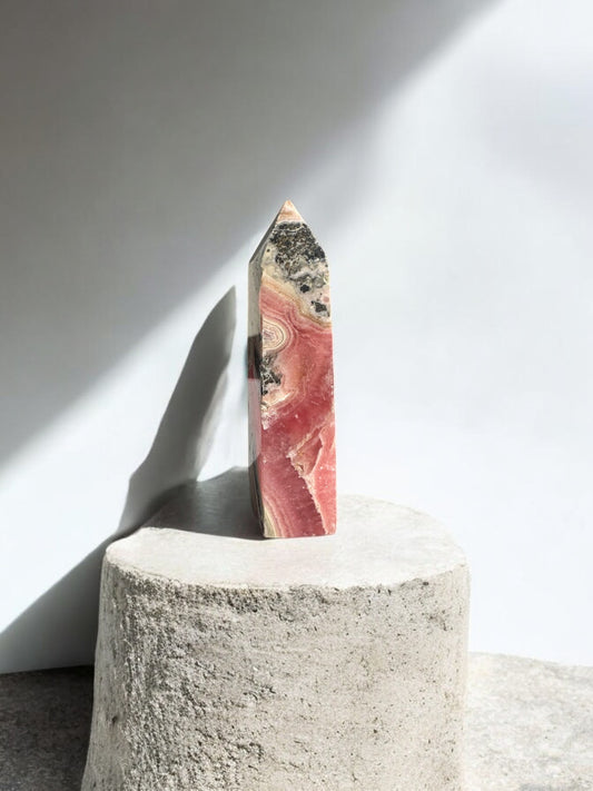 Rhodochrosite crystal tower