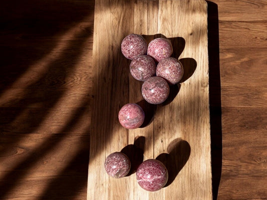 Rhodonite mini crystal spheres