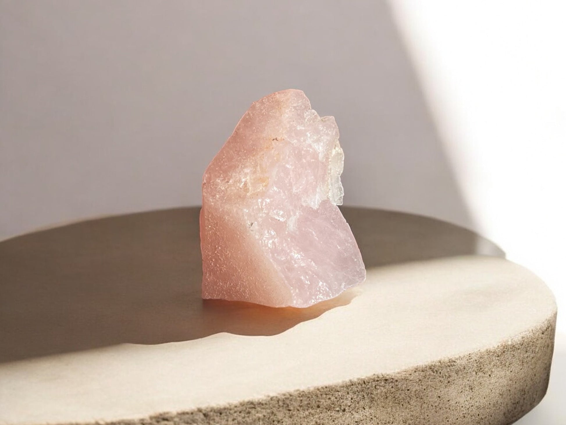 Rose quartz raw crystal chunk