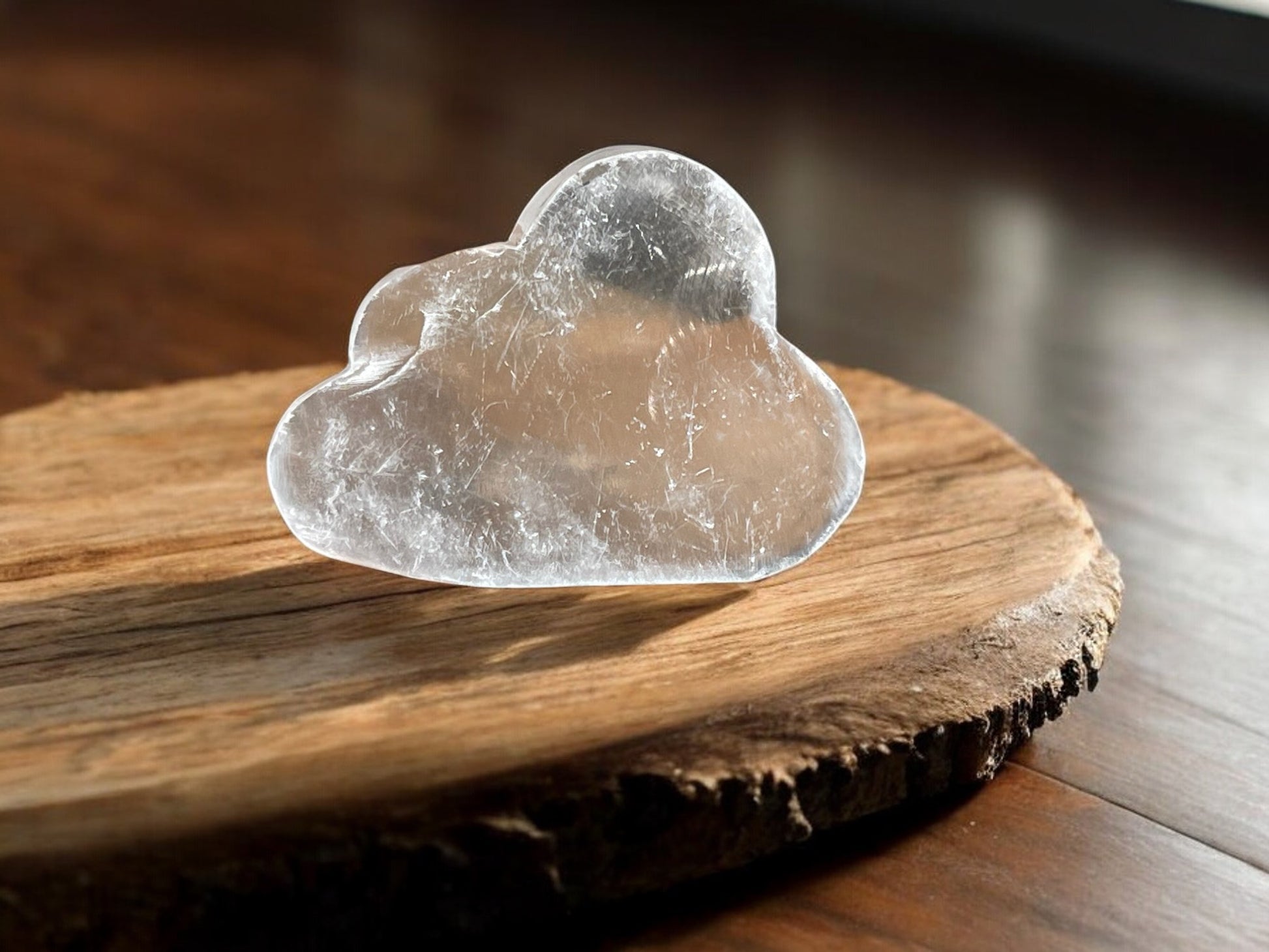 Selenite cloud crystal figurine