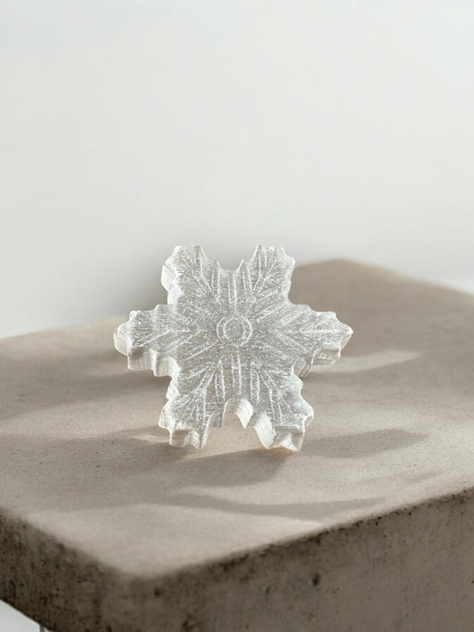 Selenite snowflake crystal shape