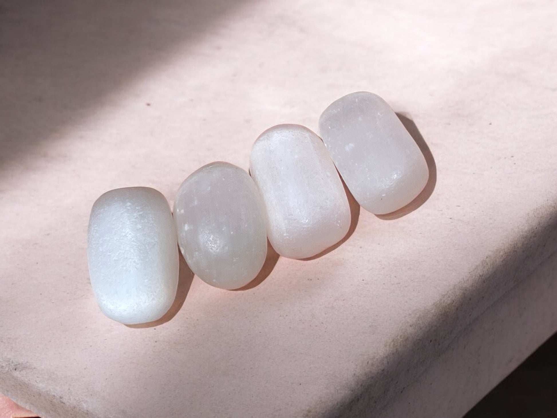 Selenite tumbled stones