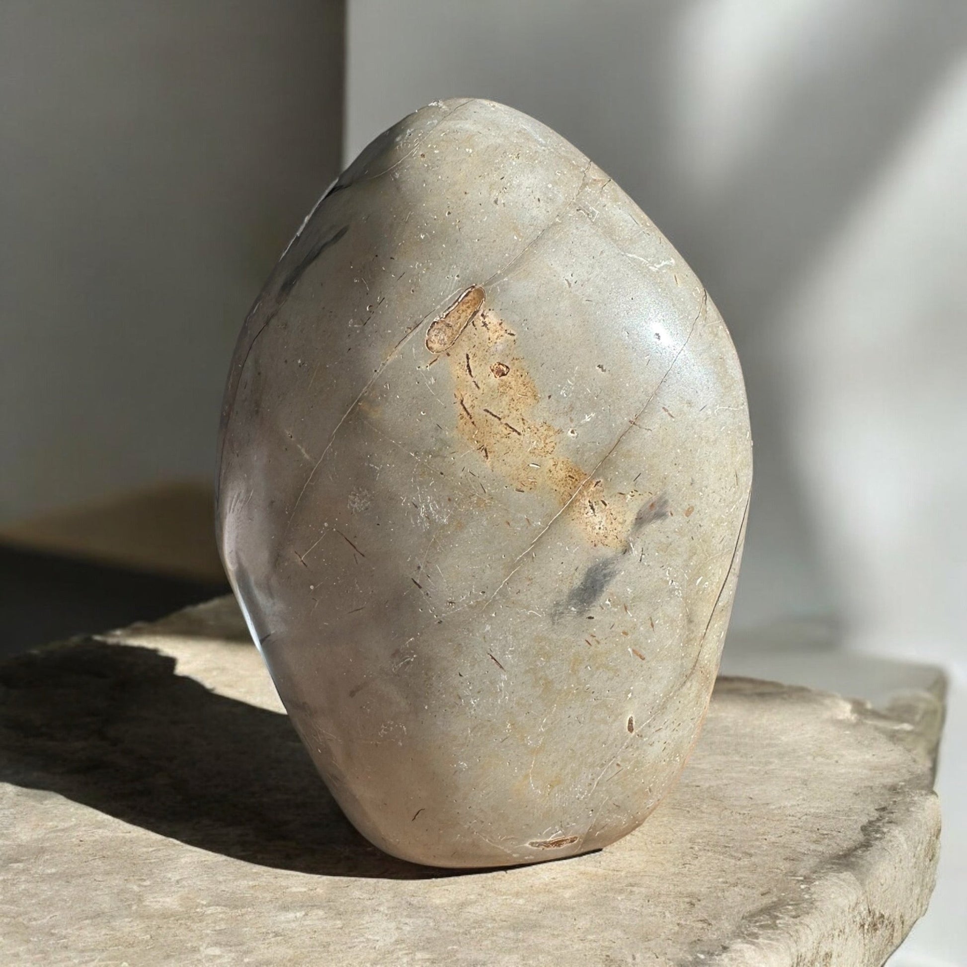 Septarian egg decorative crystal back view