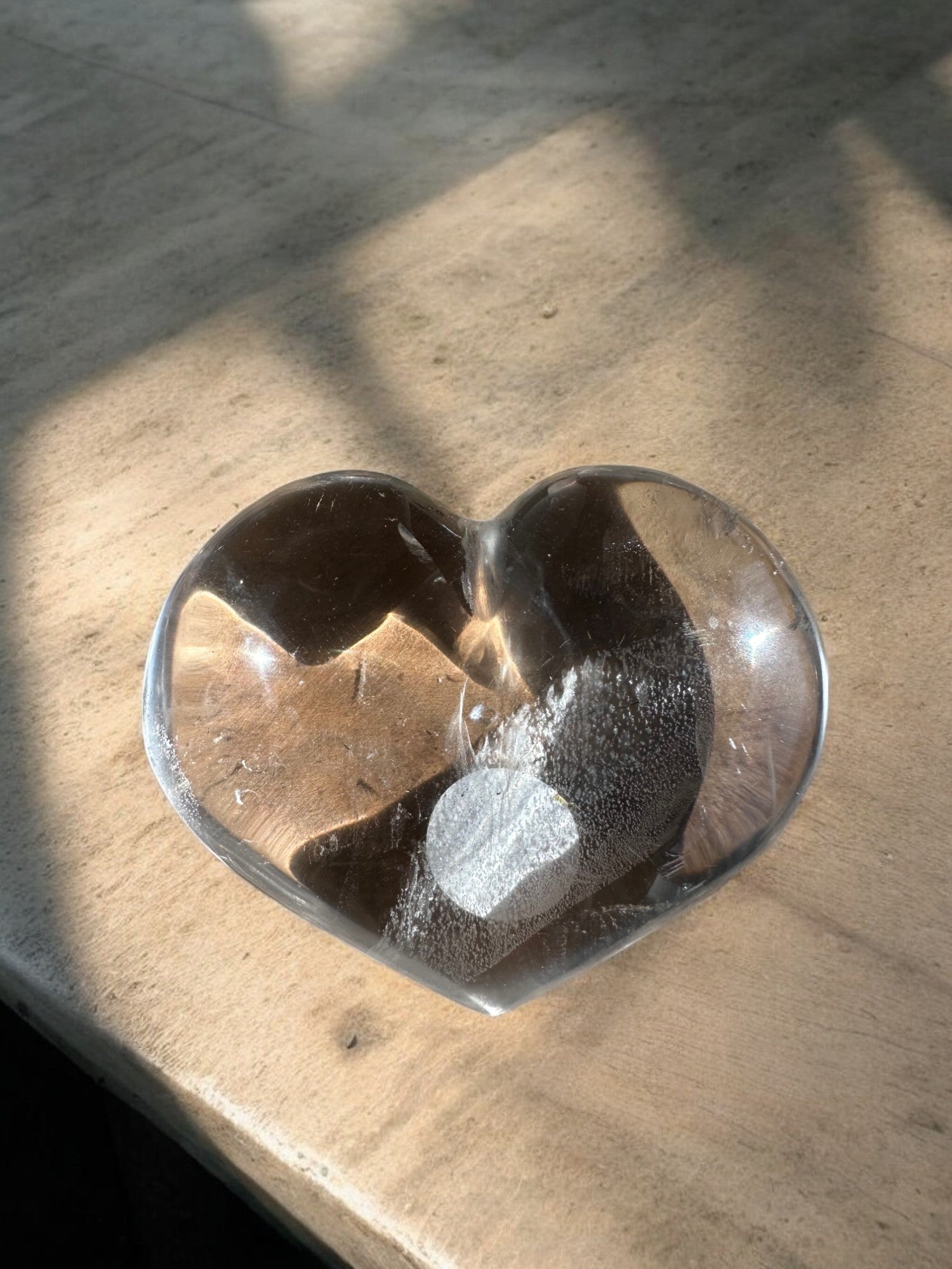 Smoky quartz crystal heart 