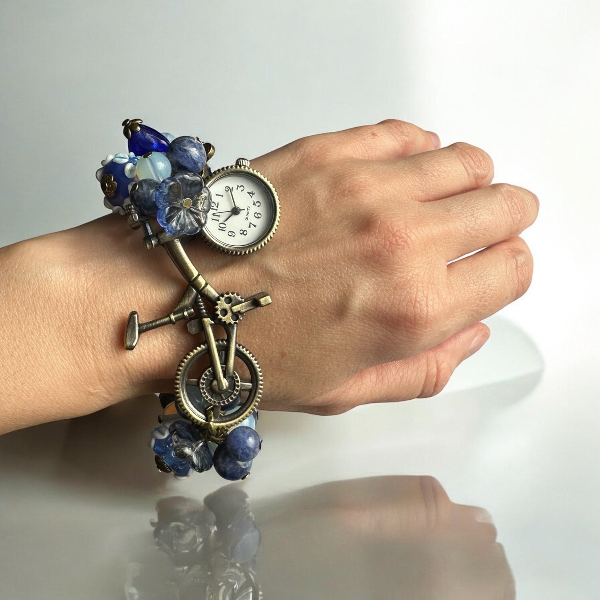 Wearing a Sodalite and Opalite Custom Watch