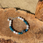 Blue Apatite and crazy agate monkey bracelet