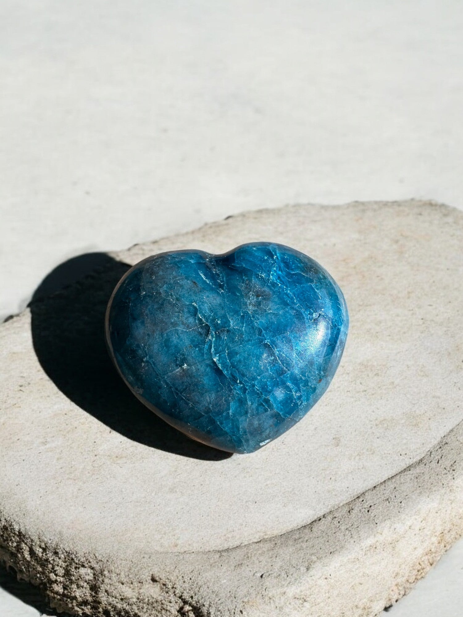 Blue apatite small crystal heart