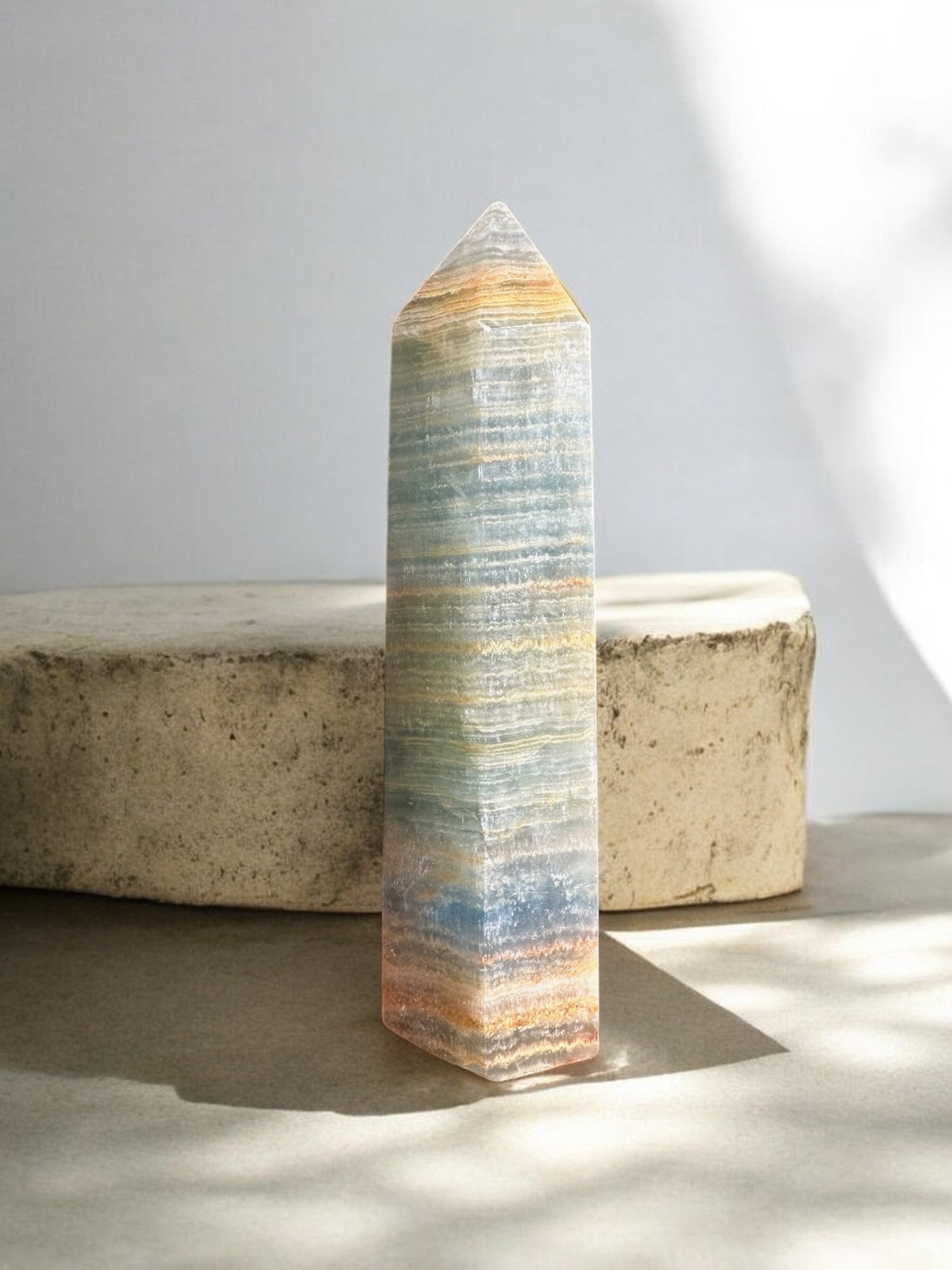 Blue good onyx crystal tower