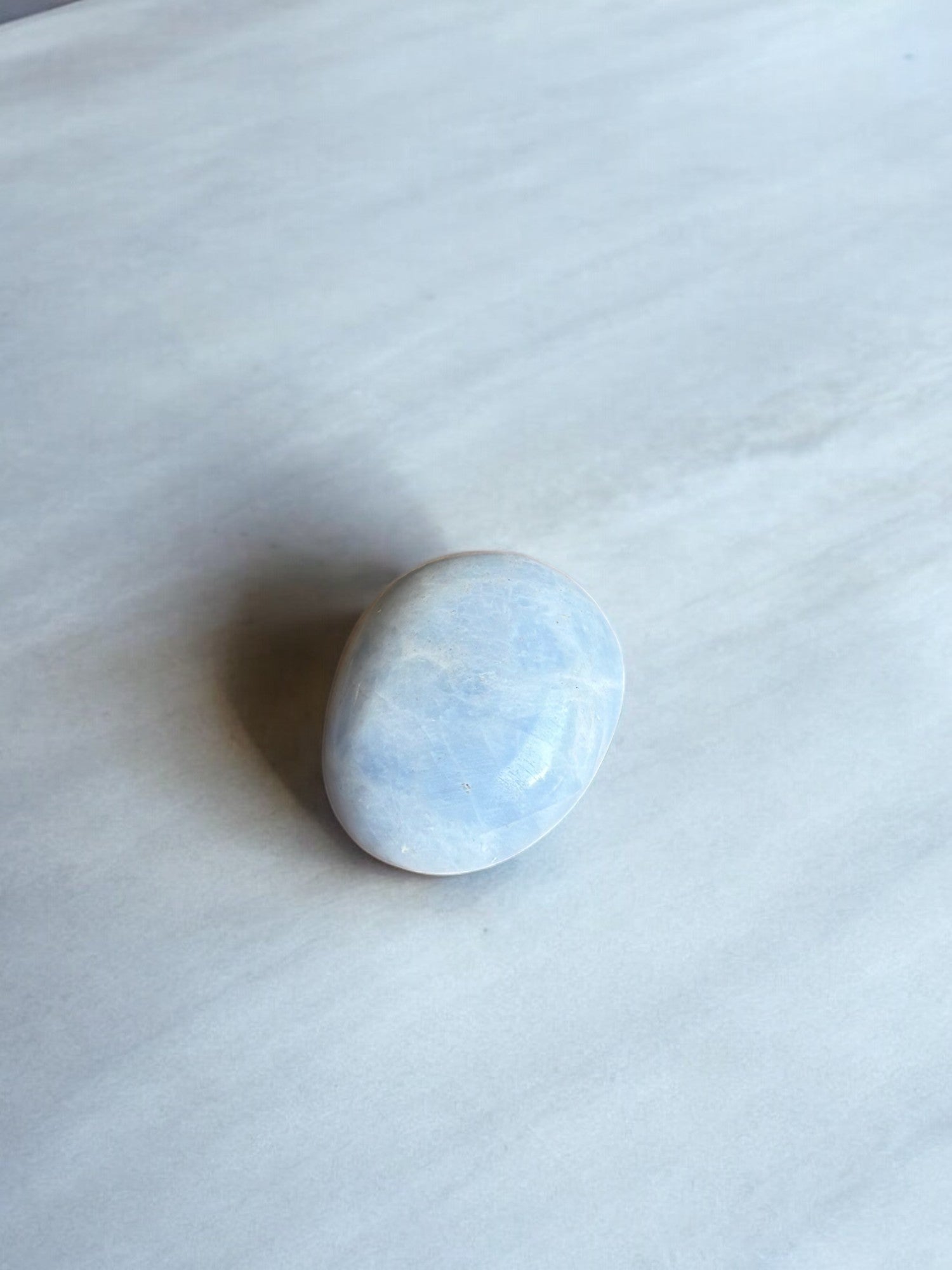 Celestite palm stone smaller size