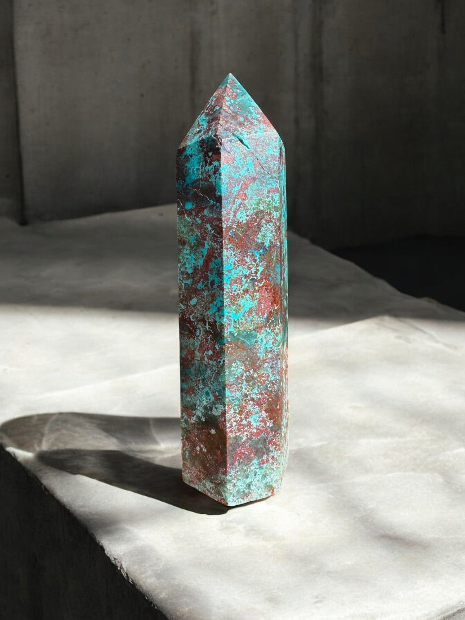 Chrysocolla crystal tower option C33 back view