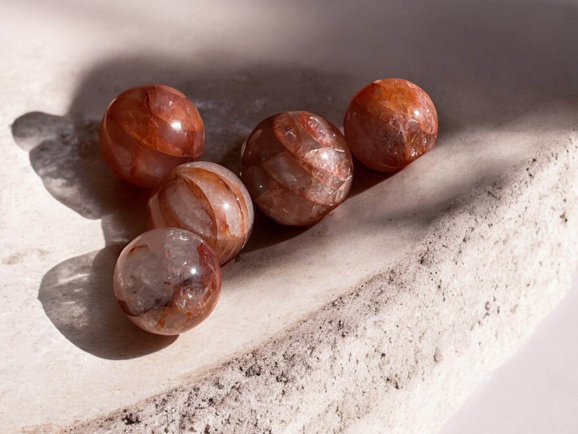 Fire quartz mini crystal balls