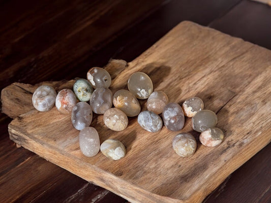 Flower agate tumbled crystals