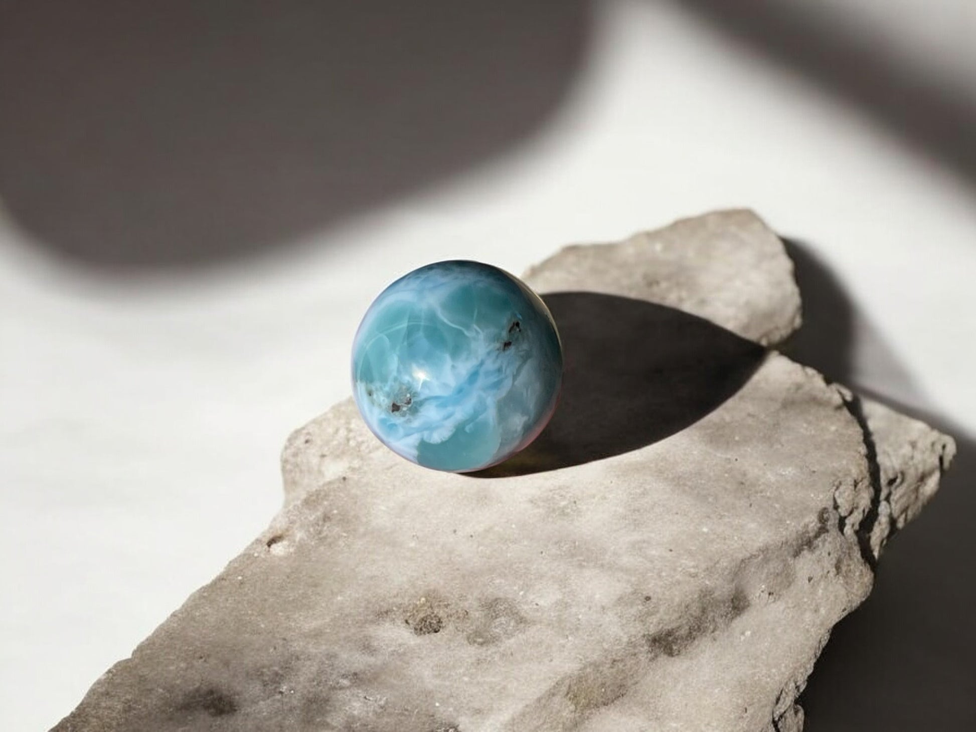 Larimar stone mini crystal sphere