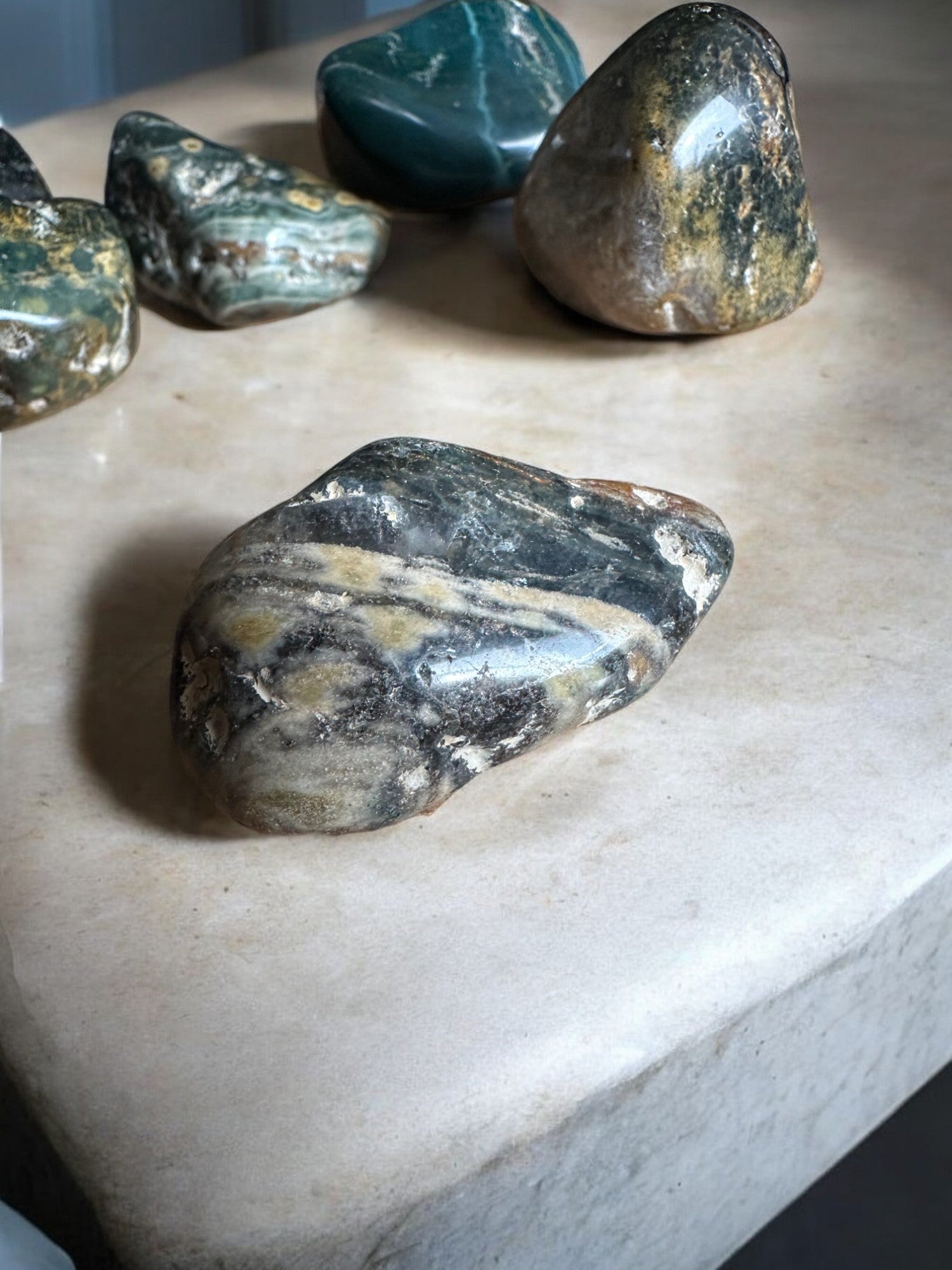 Example of sea jasper tumbled crystal