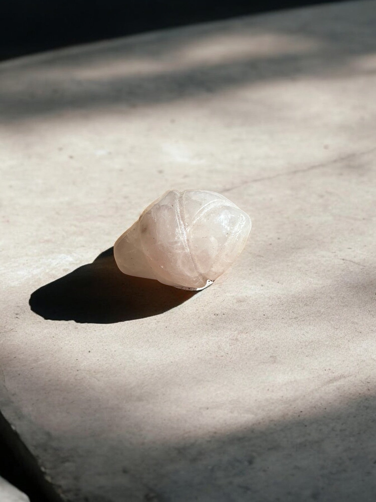 Rose quartz ice cream crystal figurine