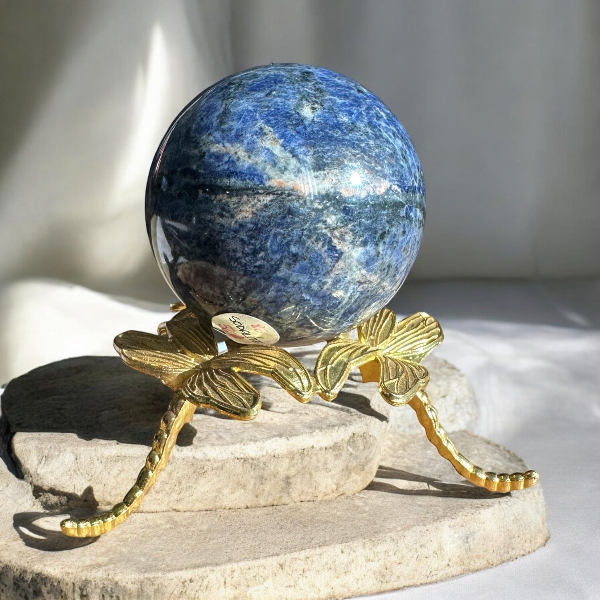 sodalite crystal sphere back view with price