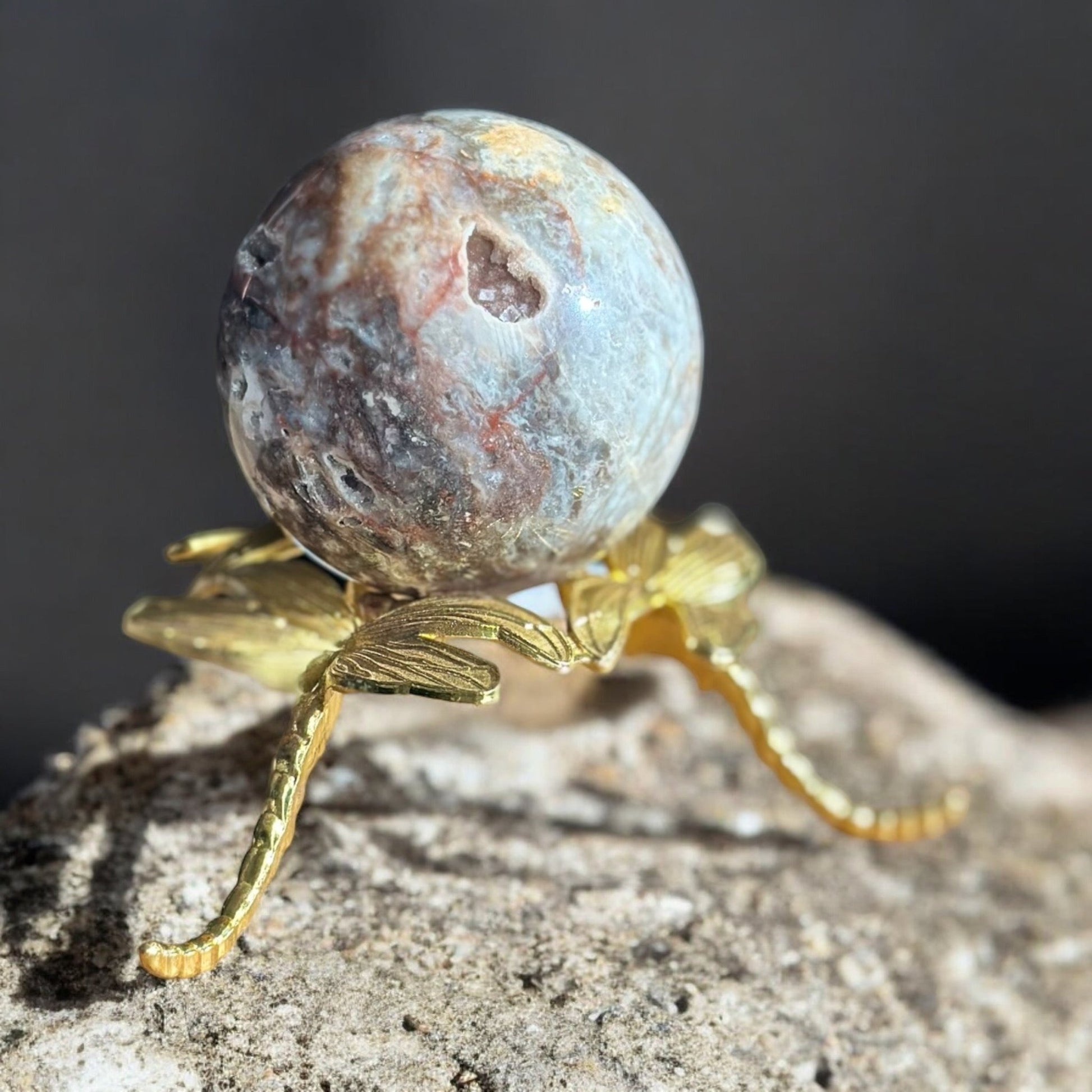 sphalerite crystal sphere variant 1 back view